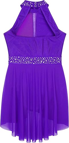 Miniatura 6 de CHICTRY Leotardos de gimnasia de ballet con diamantes de imitación brillantes para niños y niñas