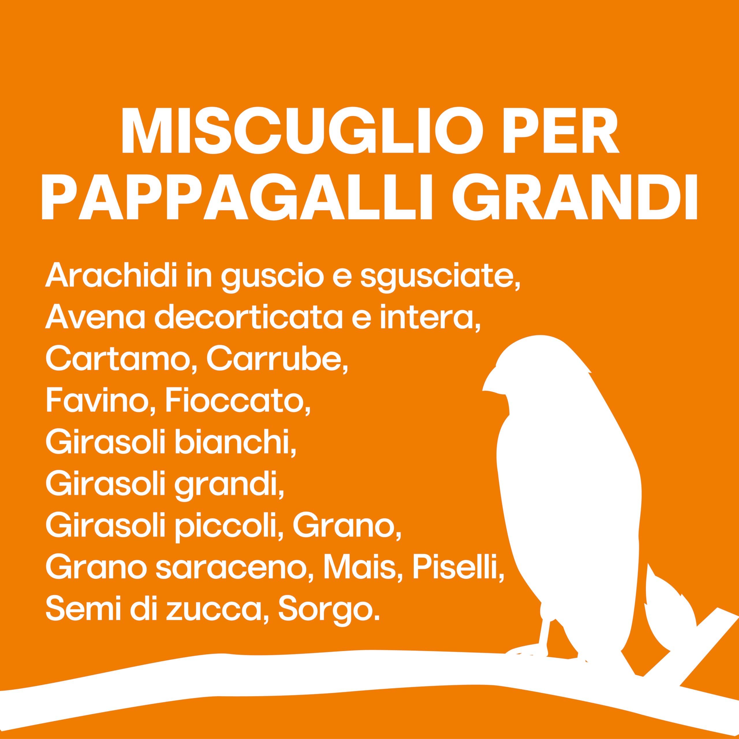 Il Contadino - Antichi Becchimi | MISCUGLIO per PAPPAGALLI Grandi | Formula Ricca di Semi Selezionati Adatta per Tutto L'Anno, No OGM, 100% Vegetale, Assenza di scarti. qualità Superiore (5 kg)