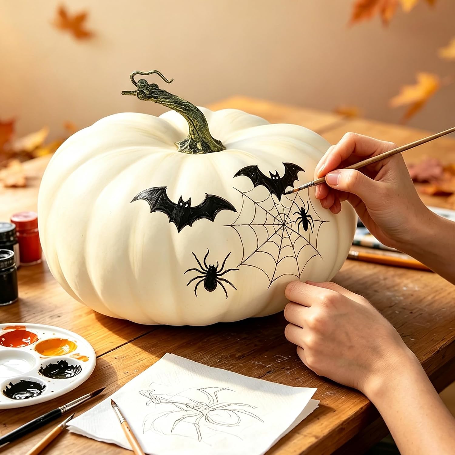LFF 10" x 6.5" White Fake Pumpkin for Fall Thanksgiving Halloween Decor | Party & Home Centerpiece, DIY Available, Realistic Twisted Stem, Smooth Finish, Reusable, Ideal for Indoor and Outdoor