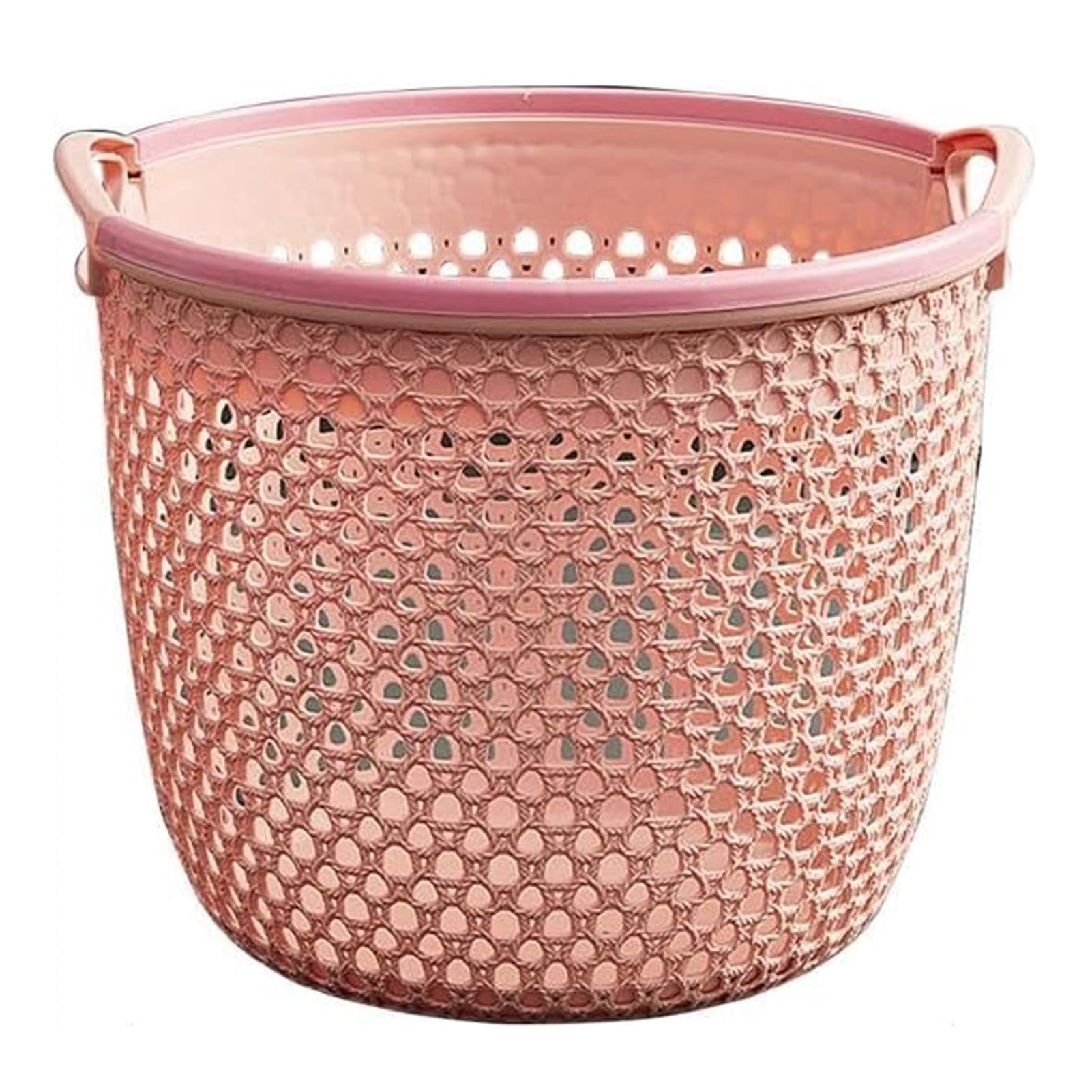 ulafbwur Laundry Basket Plastic, Washing Baskets for Laundry, Small Laundry Basket with Dual Handles Bathroom Dirty Clothes Storage Basket Light Pink S