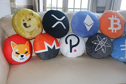 Miniatura 5 de Almohadas Dogecoin  Almohada redonda de peluche criptográfico de BlockCraft.Compra almohada de felpa Doge de 12.6 in