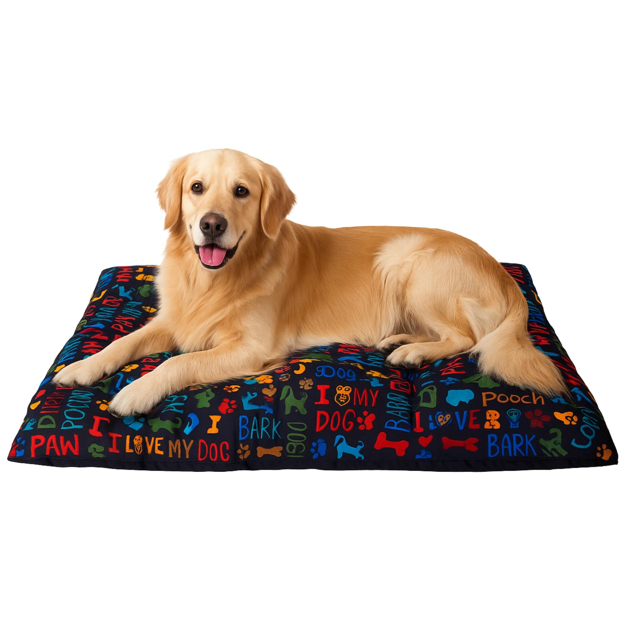 Cama Perro Grande Espuma Acolchada Colchoneta Tacto Suave Tejido Transpirable Base Antideslizante Funda de algodón loneta Ligera cómoda Lavable Fácil de Transportar y Limpiar 75X115X5 Dogs +Cotes