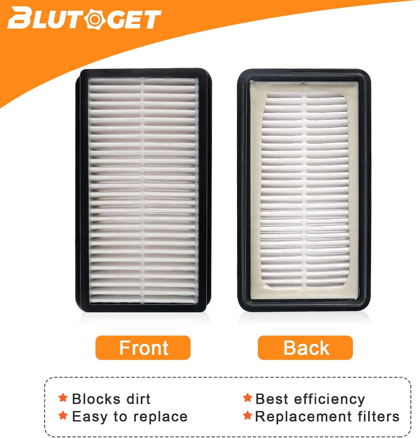 1008 Vacuum Filters 2 + 2 Pack by Blutoget - Replacement for Bissell 1008 CleanView Upright Vacuums 9595A, 1819, 1822, 1825, 1831, 1330 1332 - Compare to Part 2032663 and 1601502 (2 Pre-Motor Foam Filters 2 Post-Motor Filters 1 brush ) -