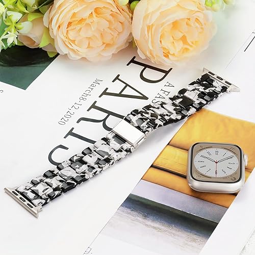 Miniatura 60 de Lightweight Resin Band For Apple Watch Series 11 10 SE 9 8 7 6 5 4 3 2 1 Ultra 3 2, Fashion Adjustable Replacement Strap for iWatch Bands 38mm 40mm