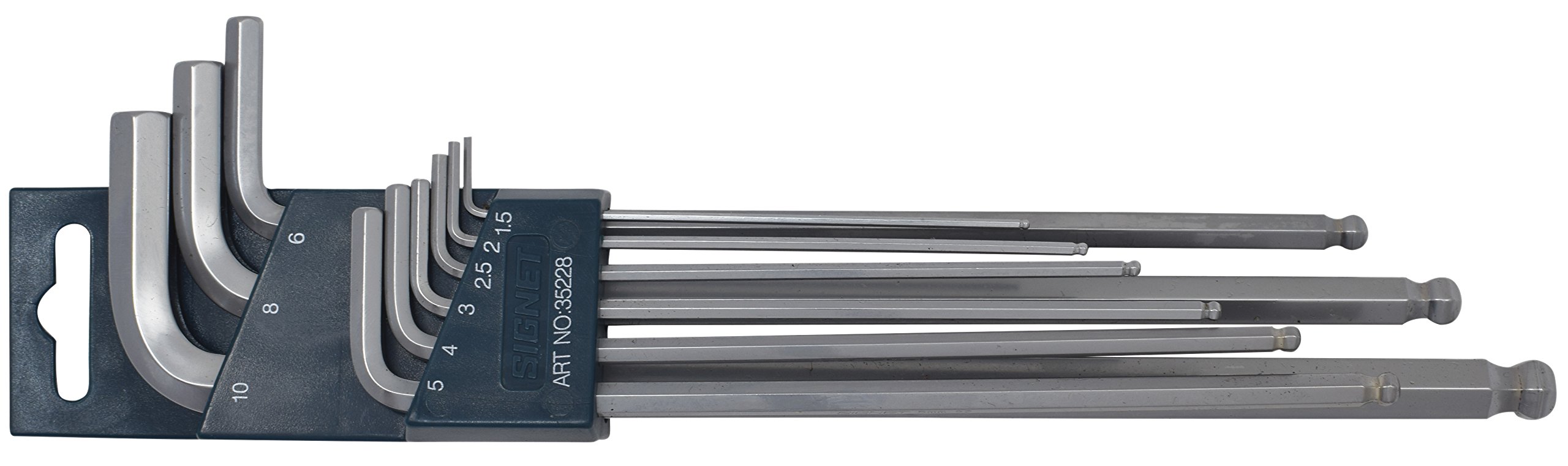 Hex Key Set Metric Extra Long 1.5mm-10mm with Ball End