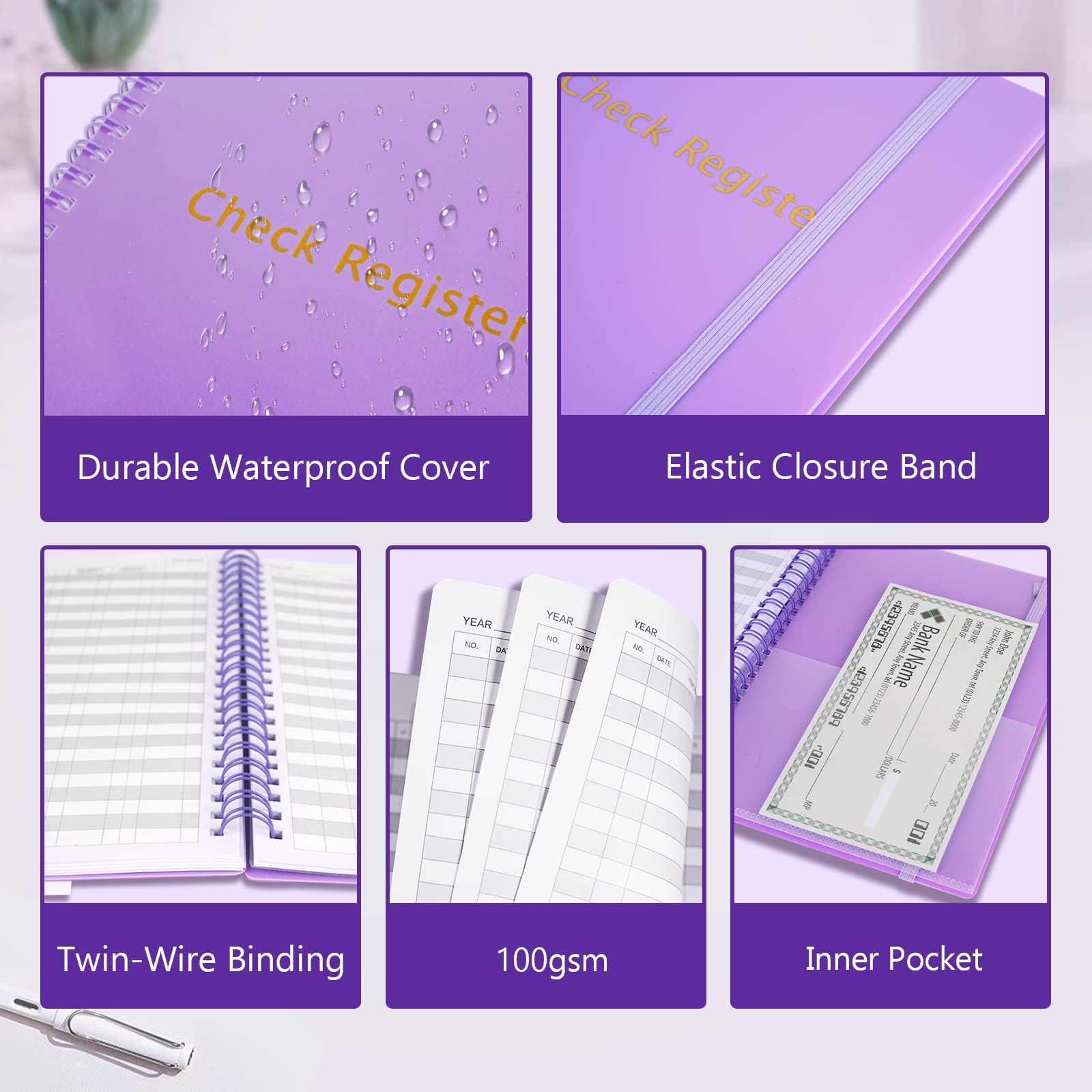 Dual Check Book Snapklik.com : Check Registers For Personal Checkbook, Double Spiral ...