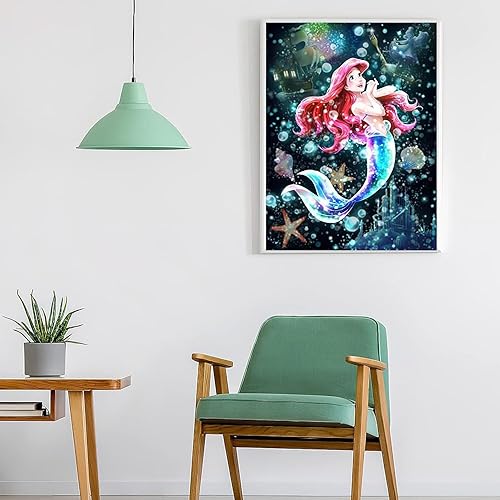 Miniatura 10 de RYMILIE Paquete de 6 kits de pintura de diamantes para adultos, kit de arte de diamantes de princesa 5D para principiantes, puntos de gemas de