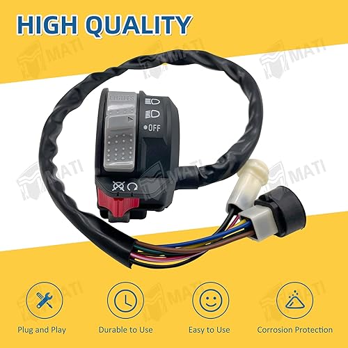 Miniatura 6 de M MATI Control del manillar izquierdo Motor Start Run Off Interruptor de faros para Yamaha Big Bear 350 Warrior 350 Moto-4 225250350 PRO-4 Terra Pro