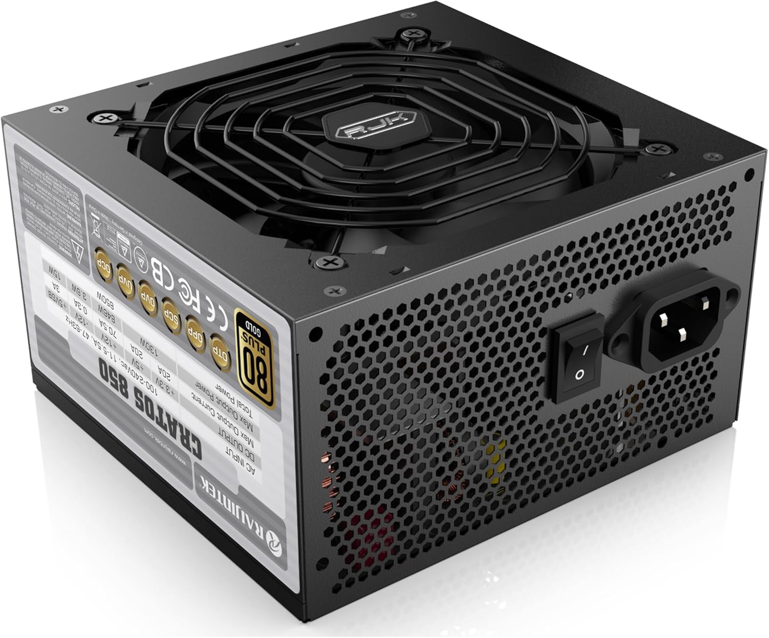 RAIJINTEK CRATOS 850 Black, 80PLUS Gold, ATX3.1, 850W, Full Modular Power Supply, 5 Years Warranty (0R30B00007)