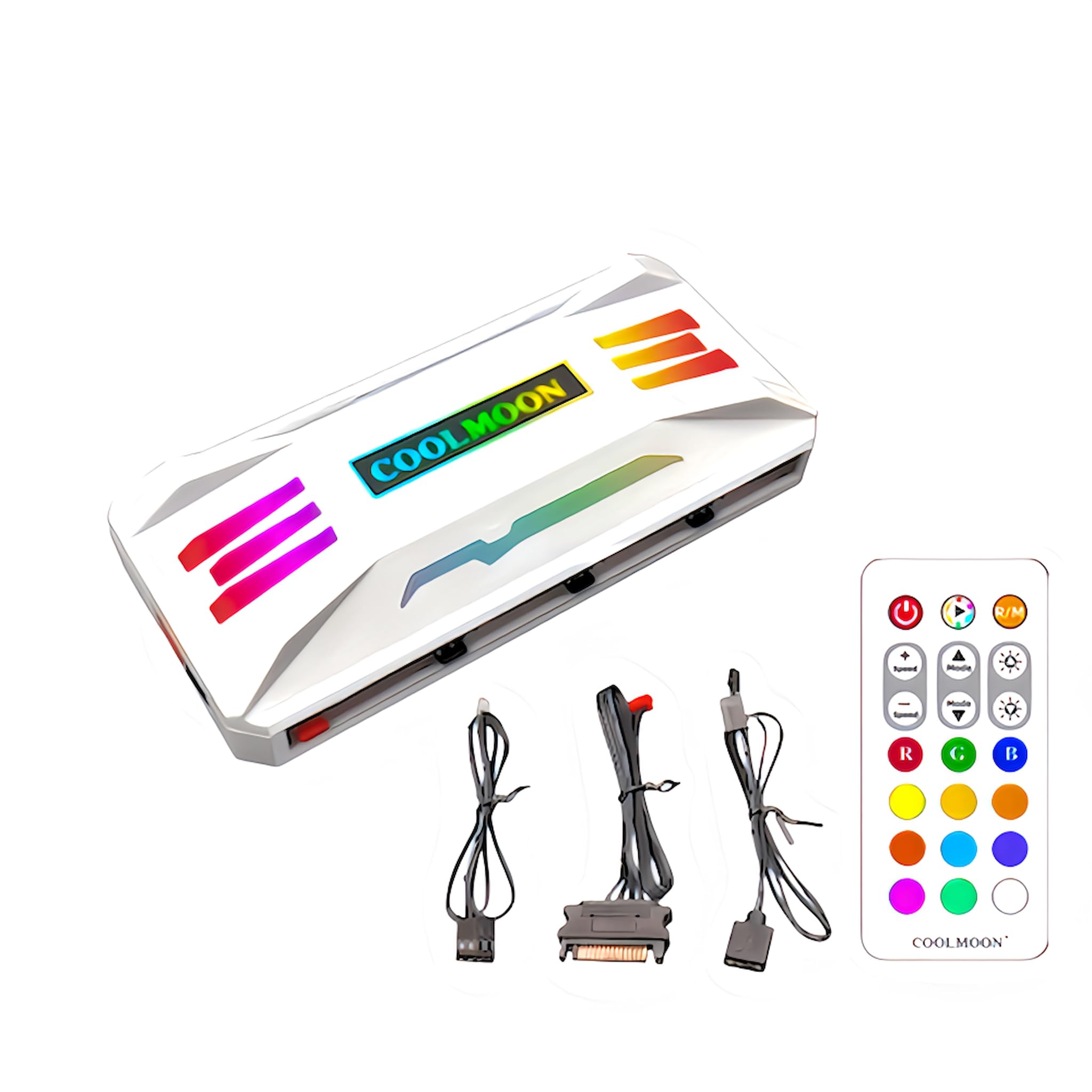 Small Lab] COOLMOON PC Case Fan Set of 5 4 Pin PWM LED ARGB 5v 3pin