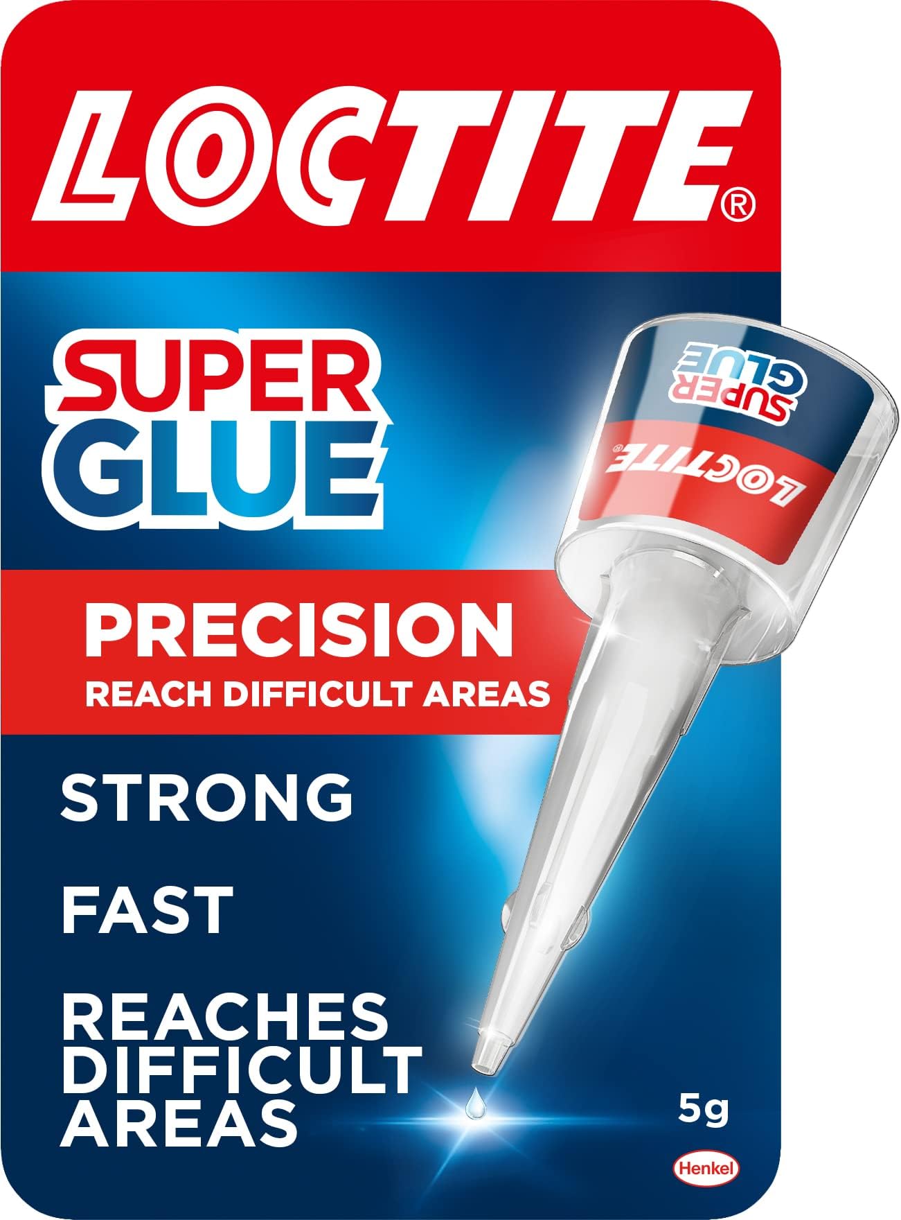 Loctite Precision Super Glue 5g – Clear, Strong Fast-Setting Liquid Adhesive for Instant and Accurate Repairs on Wood, Metal, Rubber
