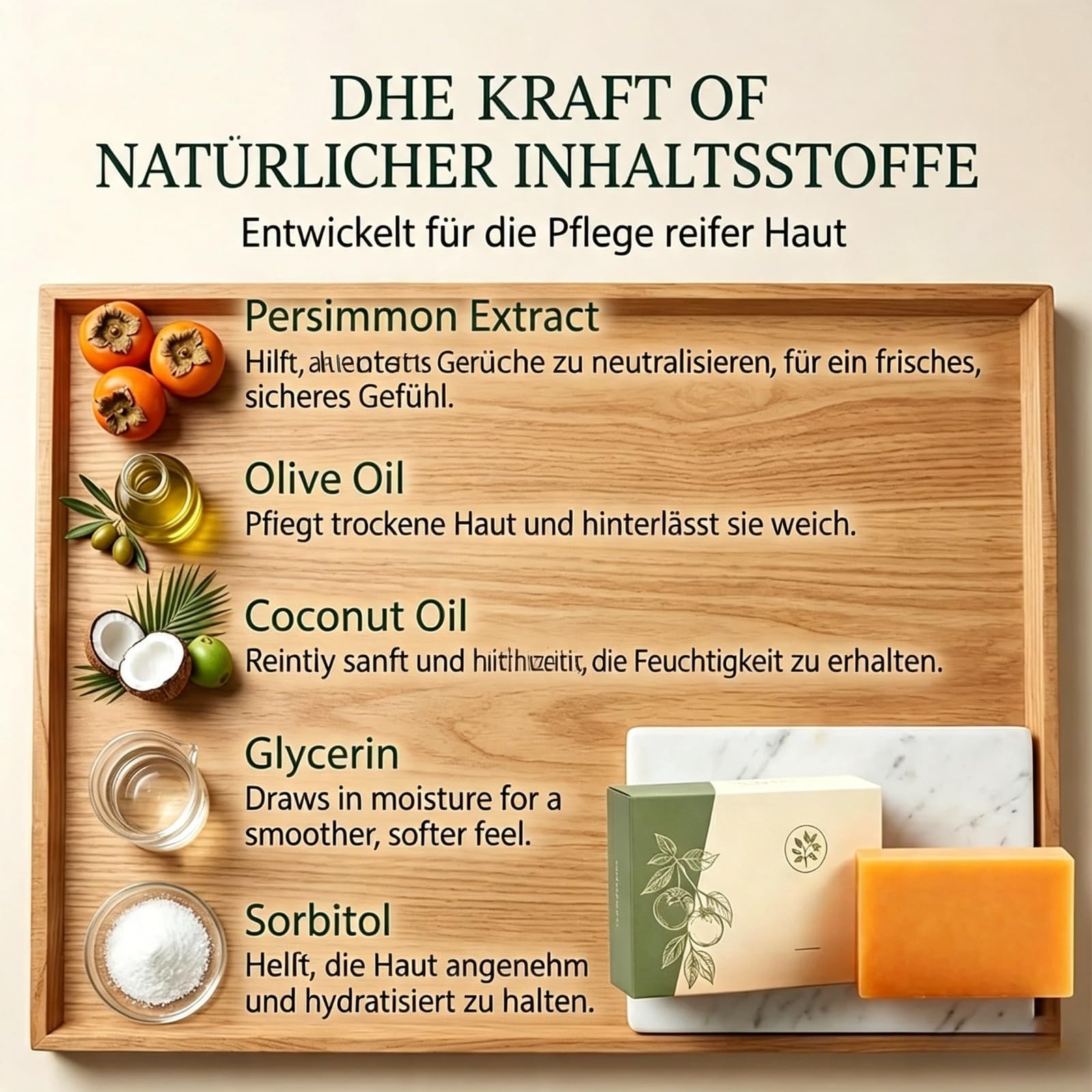 Kaori Original Persimmon Soap, Natürliche Anti-Körpergeruch Seife (2 Stück) | Feuchtigkeitsspendend