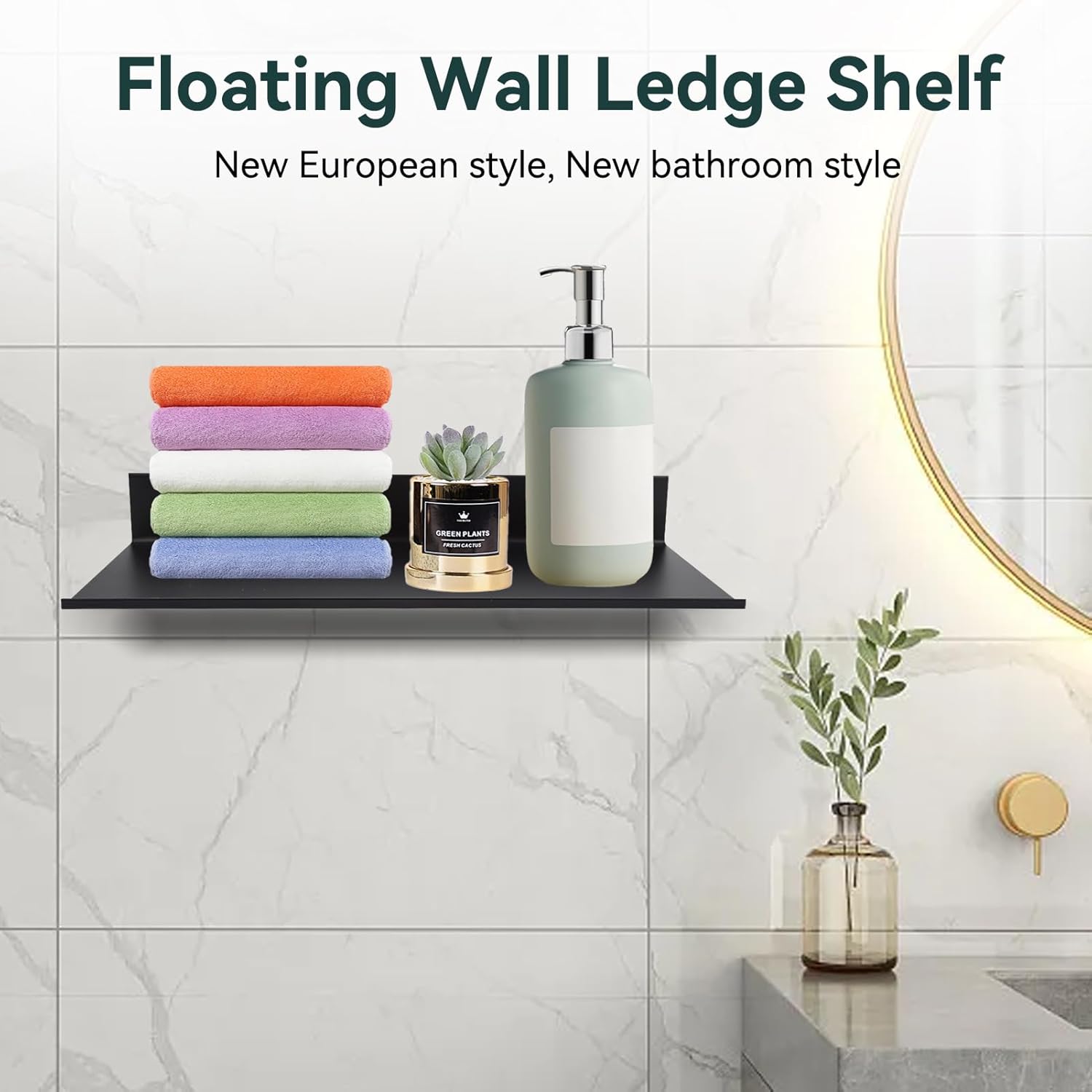 Floating Wall Ledge Shelf, Wall Mounted Floating Shelves Bathroom