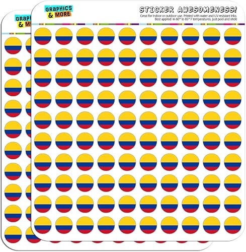 Bandera Nacional de Colombia 1/2" (0.5") Planificador Calendario Scrapbooking Crafting Pegatinas - Opaco Opaco,Transparente