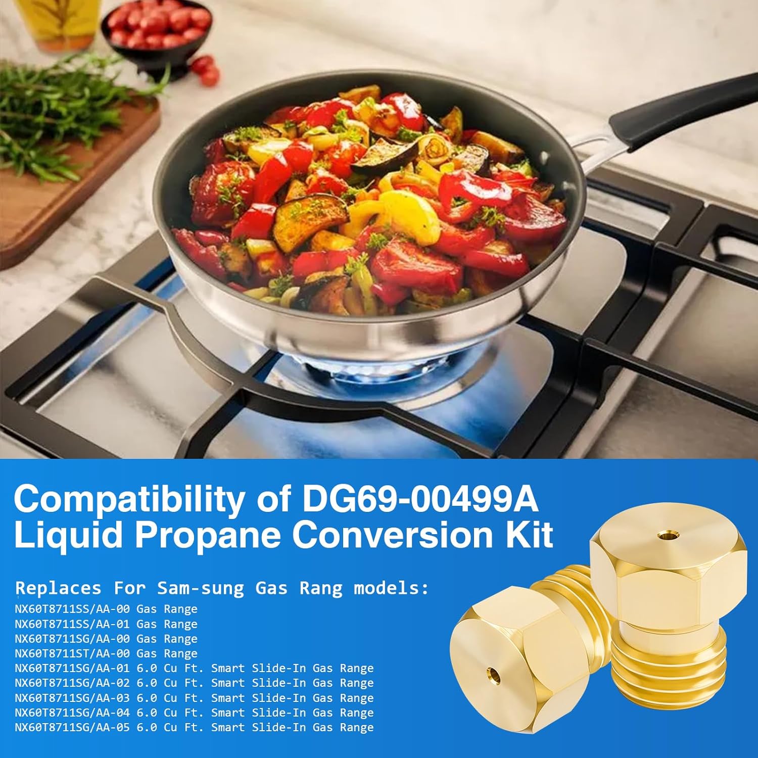 DG69-00499A Range LP Conversion Kit, Natural Gas Convert to Propane Gas for Samsung NX60T8711SS/AA NX60T8711ST/AA NX60T8711SG/AA