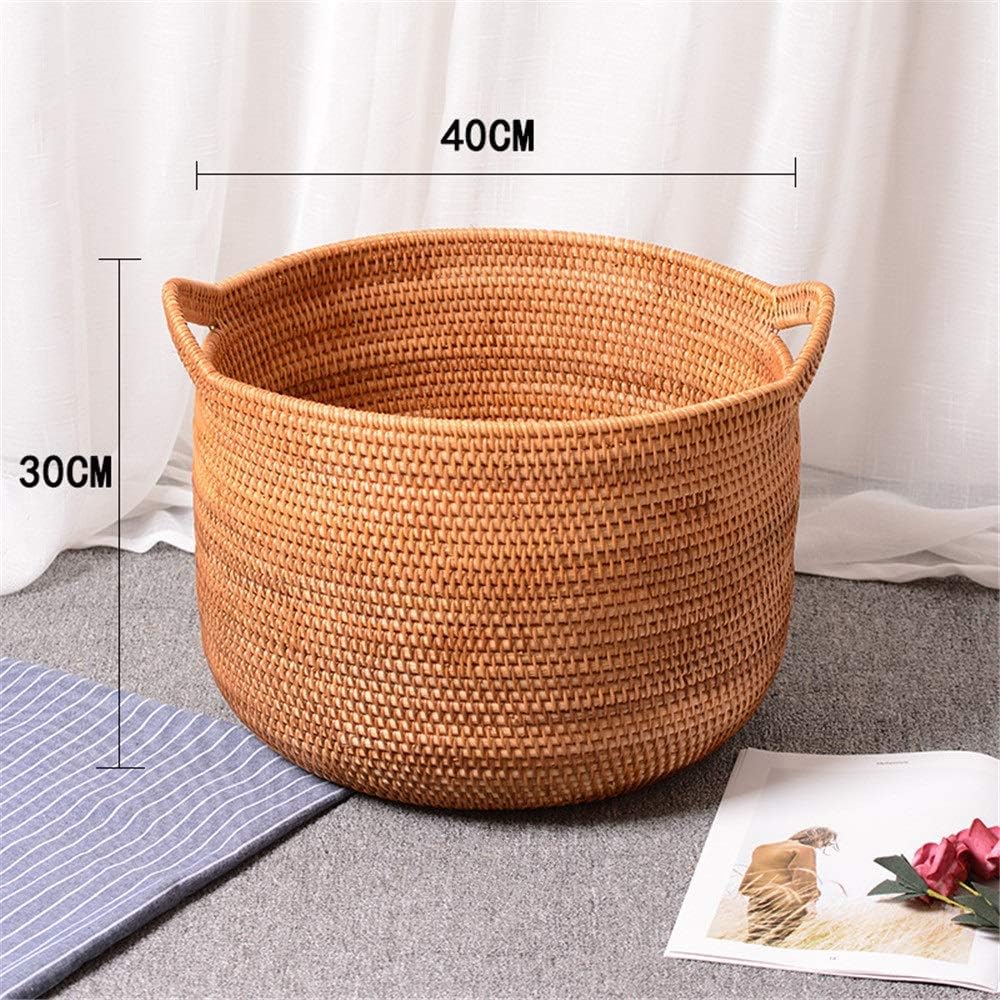 Rattan Storage Basket Laundry Basket Plant Pot Woven Basket Storage Rattan Snack Candy Jewelry Groceries Nursery Storage Bins Set of 3 Home Decoration Rattan Storage Basket (Natural S+M+L)
