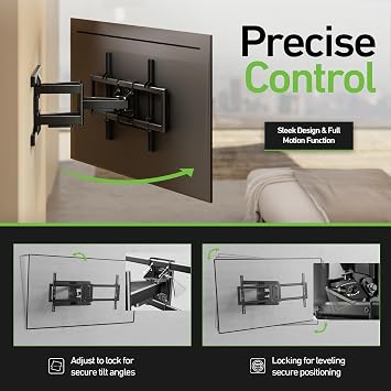 Heavy Duty Dual Arm Articulating TV Wall Mount Bracket for TCL Q651G 85Q651G 85 Inch TV - Tilt & Swivel with Reduced Glare