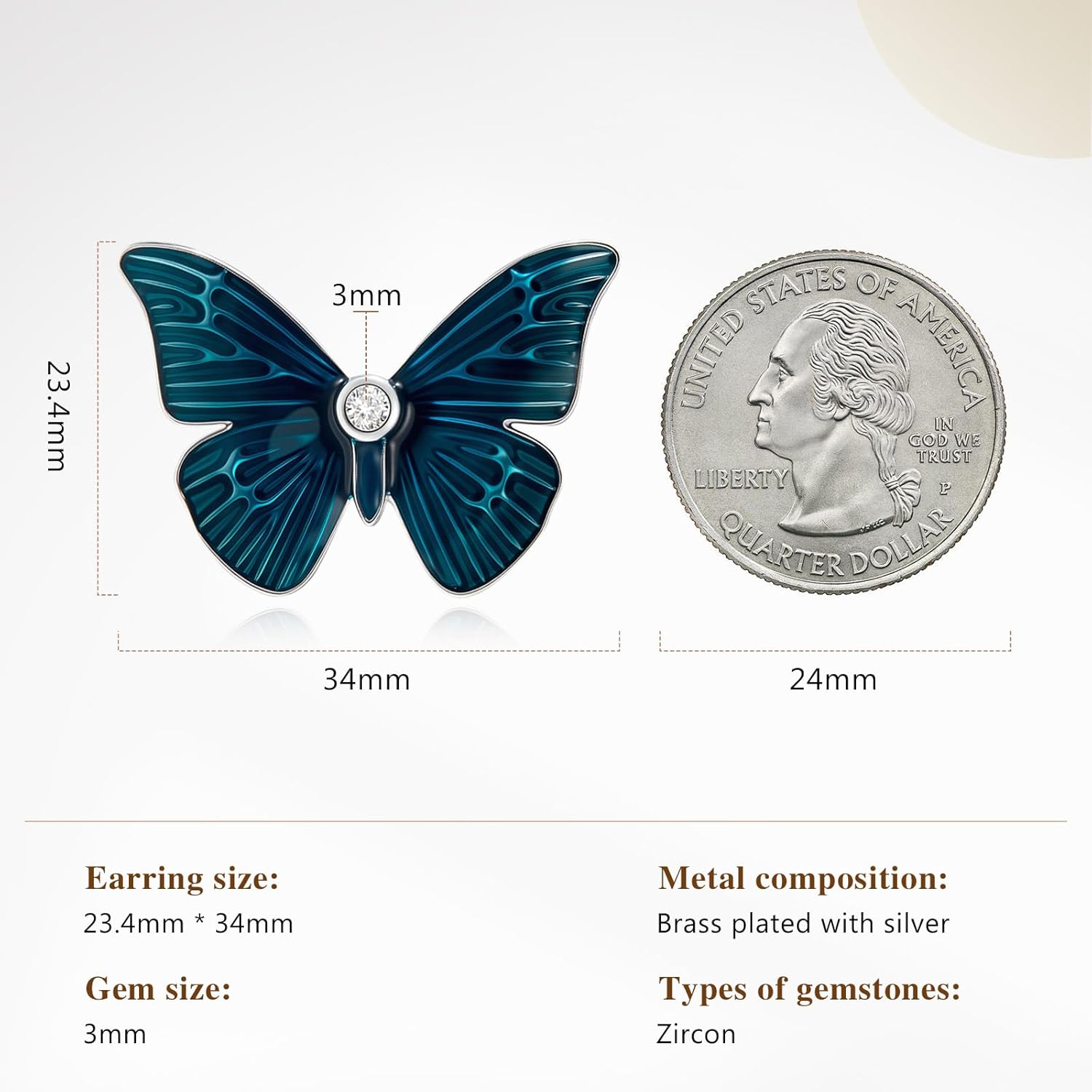 Cicy Bell Butterfly Silver Plated Stud Earrings for Women Trendy Cubic Zirconia Elegant Animal Earrings Jewelry Wedding Party Gifts - Image 8