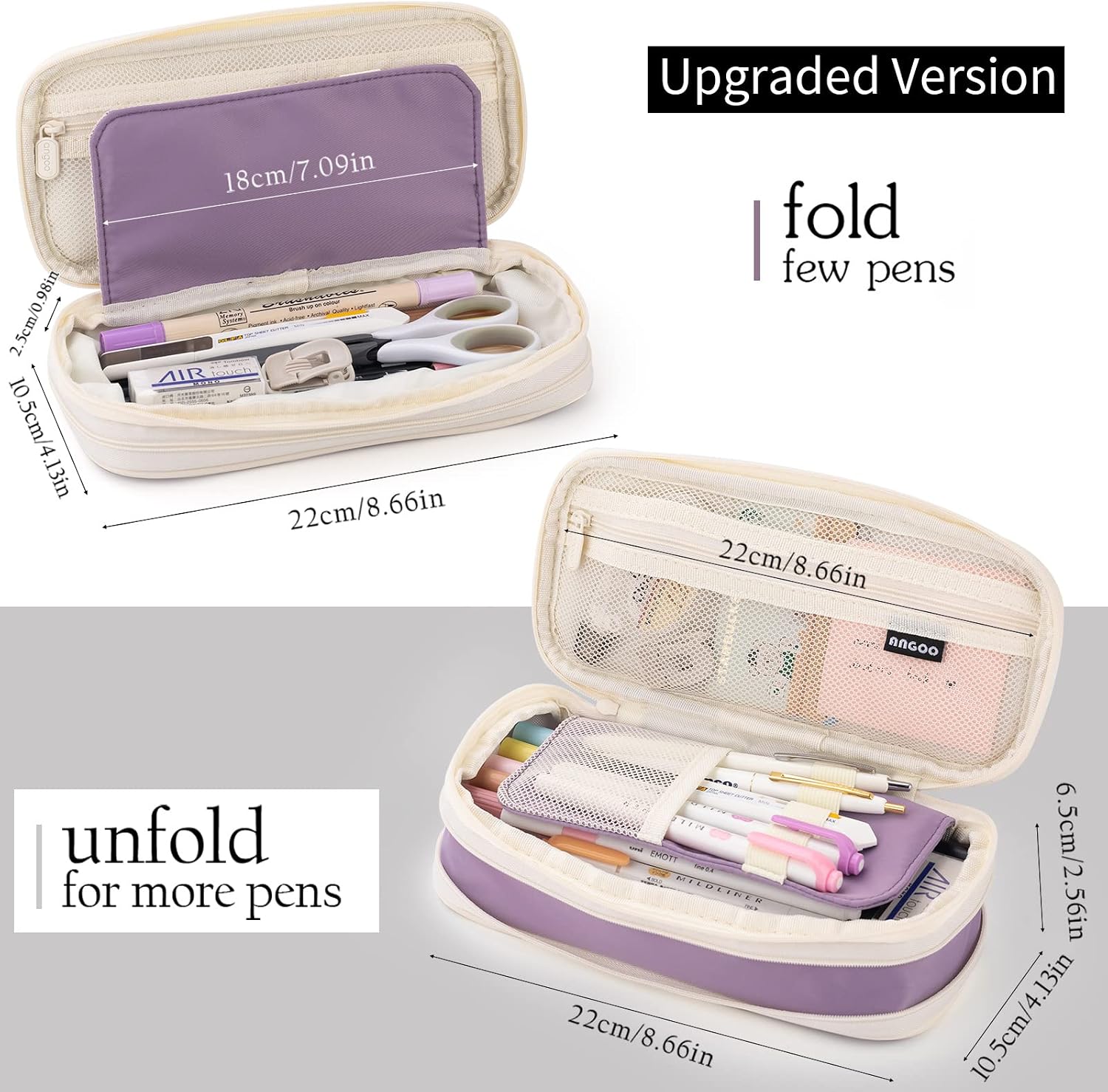 EASTHILL Big Capacity Pencil Case Large Pencil Pouch Stationery Pen Bag for Teen Girls-Purple, M - Image 4