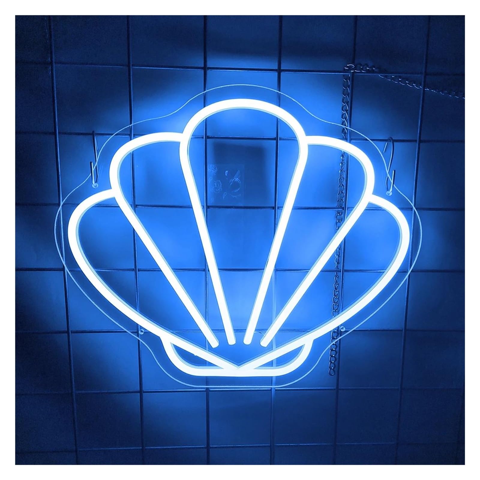 SHOUXI Sign Lamp Shell Shape Neon Sign Beauty Room Decor Salon Wall Decor Gaming Room Bedroom(A,21X26cm)