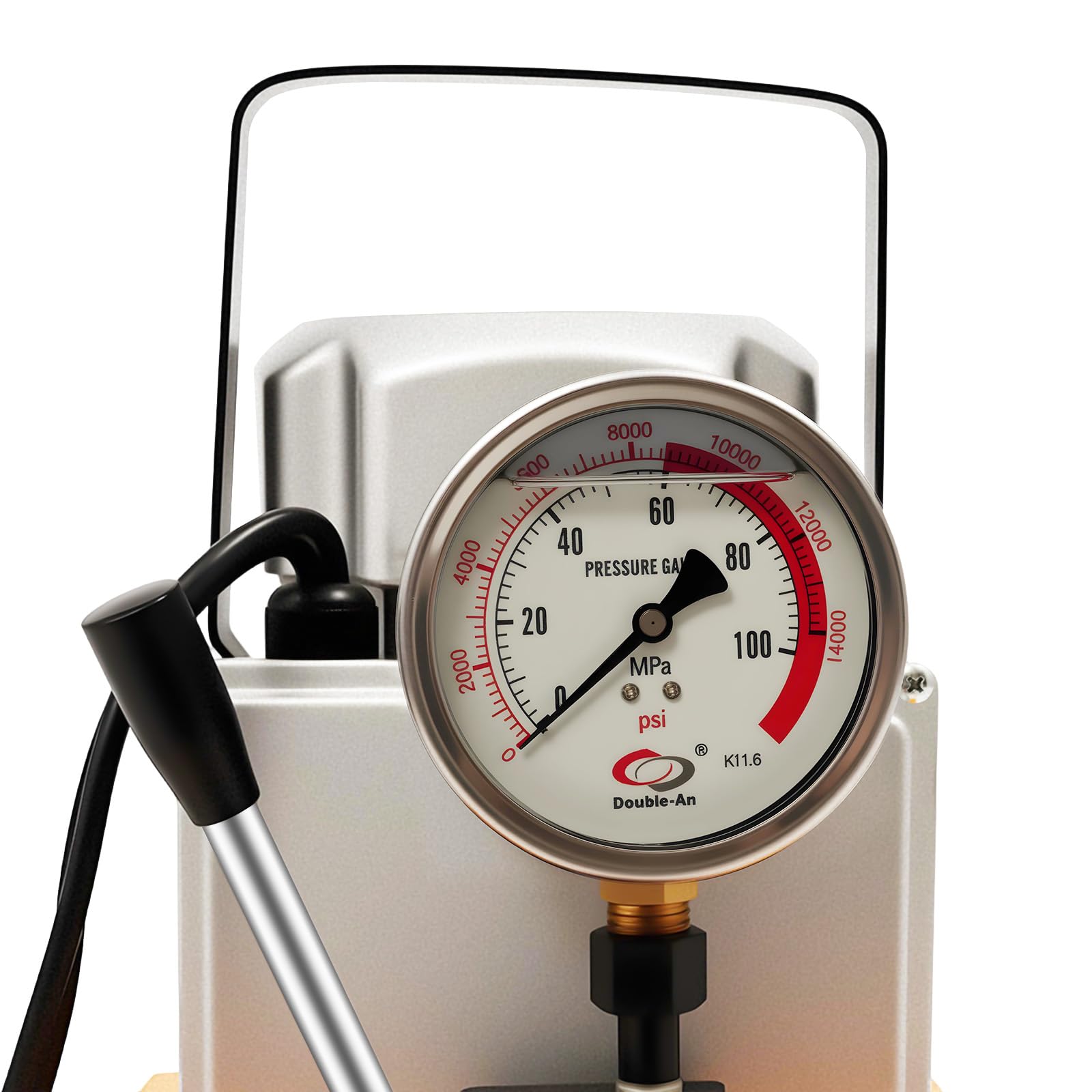 Pompa idraulica, pompa idraulica elettrica, 750 W, pressione di esercizio 2-70 MPa, serbatoio dell'olio da 7 l, per sollevamento e pressatura, con motore in rame e manometro