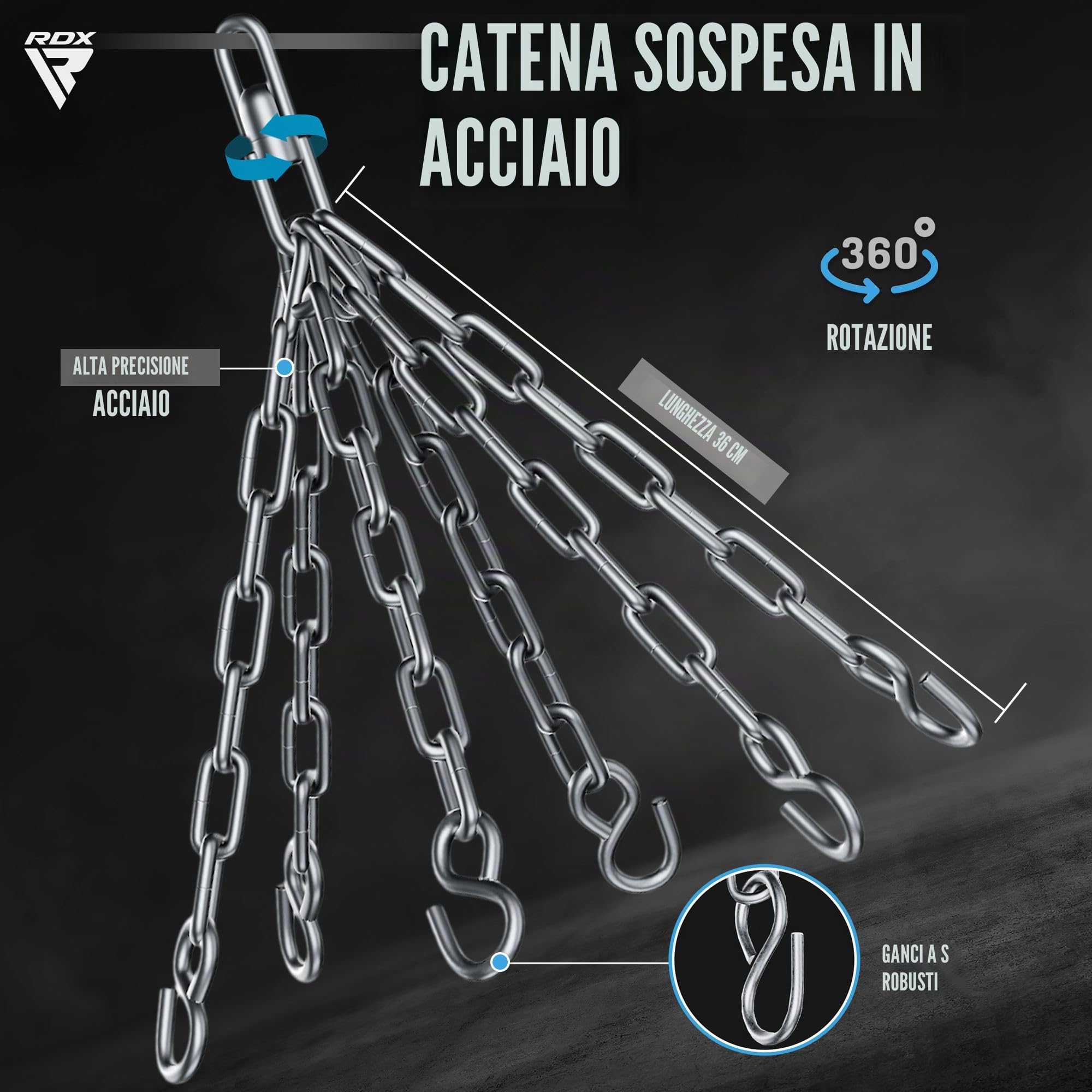 RDX 4FT Uppercut Body Sacco da boxe, Maya Hide Pelle Pesante Bag Set con Guantoni e Catena, Arti Marziali MMA Pugilato Muay Thai Kick Boxing, Casa Palestra Punch Sacchi