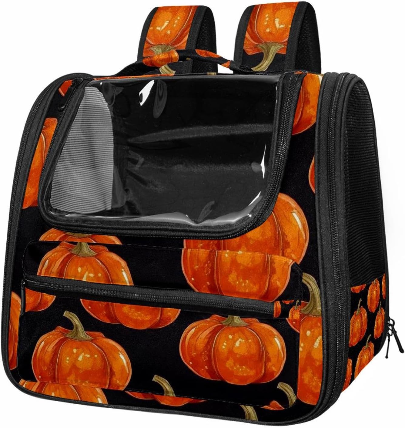 Portable Travel pet Backpack Carrier Hamster Bag Small Dog cat Carrier Breathable Hang Bag, Helloween Pumkins 2_178