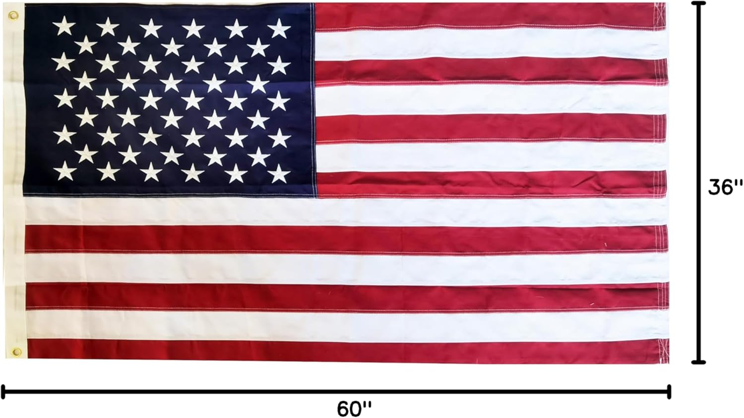 2026 - American Flag 3x5 Commercial Grade Heavy Duty ZephyrTex™ Pro, US Flag For Outdoor Use, Embroidered Stars, Sewn with Brass Eyelets, Thick All Weather Fabric (3x5ft Nylon)