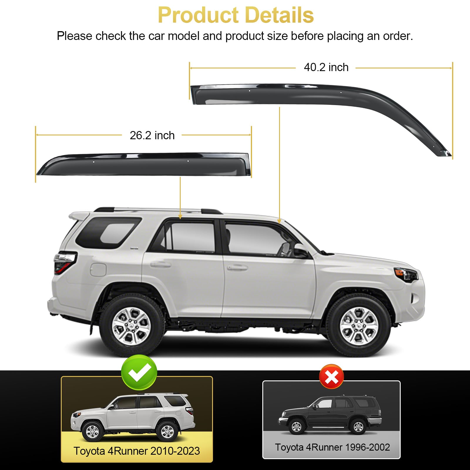 Snapklik.com : Rain Guards For Toyota 4Runner 2010-2023 Side Window ...