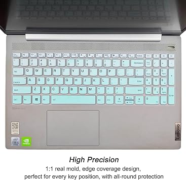 Keyboard Cover Skins for Lenovo Yoga 7i 15.6 16, Flex 5 15.6, IdeaPad 3 3i 15.6, Slim 7 15.6, ThinkBook 15 G2 G3 15p, ThinkBook Gen 4 15.6 (Gradient Mint Green, Silicone)