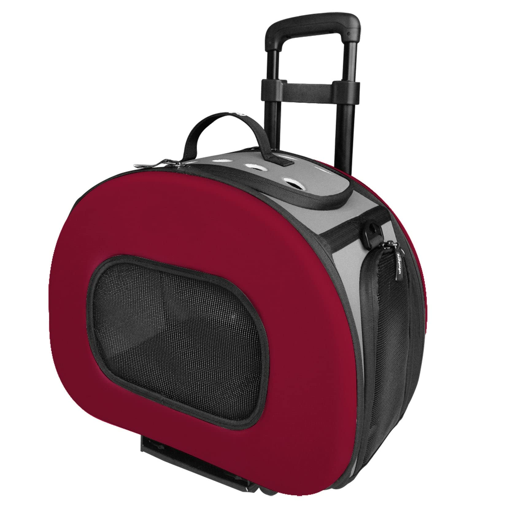 Pet Life ® 'Final Destination' Military-Grade Hardshell and Light 2-in-1 Wheeled or Carrying Travel Airline Cat and Dog Carrier Crate or Portable Pet