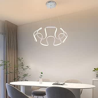 Modern LED Chandelier, Double Rectangles Ceiling Pendant Lights, LED Island Lights Dimmable Chandeliers For Dining Room Living Room Bedrooms, Black