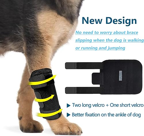 Miniatura 3 de Dog Front Leg Brace, Pair of Dog Leg Brace with Metal Strips, Canine Front Leg Hock Wrap Sleeve for Carpal Support, Protects Wounds Brace Heals and