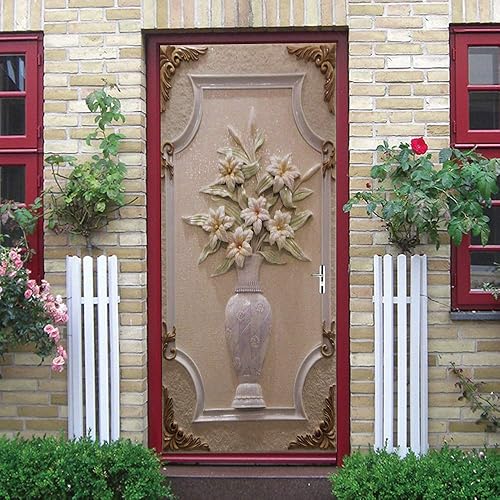 Miniatura 5 de Calcomanía de arte de pared para puerta 3D, removible, autoadhesiva, decoración del hogar y dormitorio con kit de removedor de calcomanías