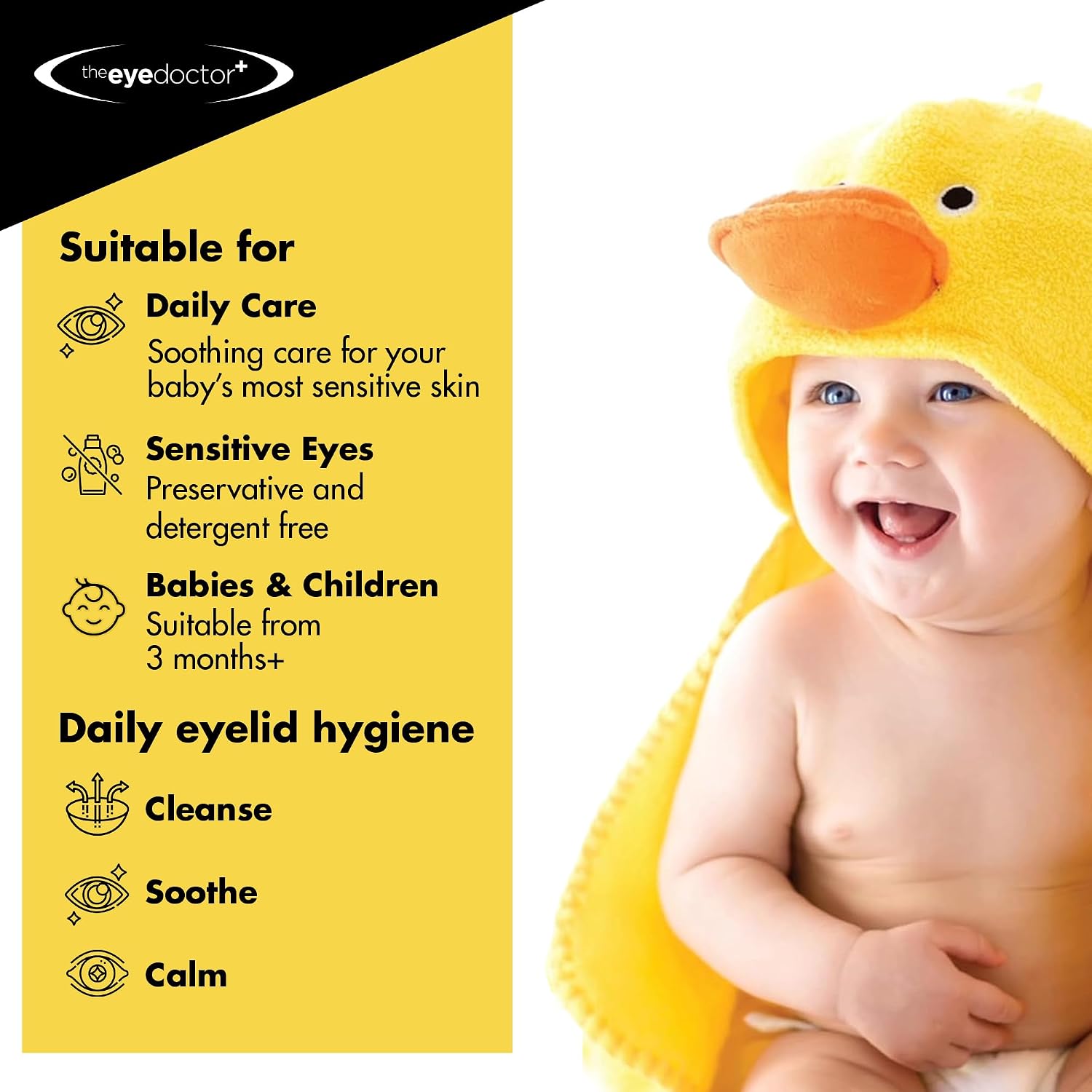 The Eye Doctor Sensitive Baby Eye Wipes x40 - Sterile Baby Eyelid Wipes for Daily Care - Preservative, Detergent & Fragrance Free - 40x Individually Sealed Sachet