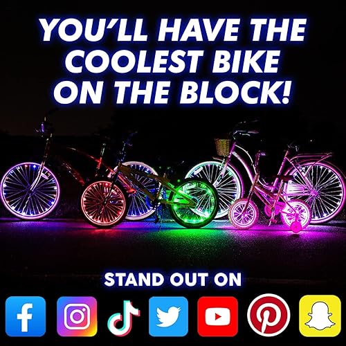 Miniatura 6 de Activ Life Luces LED para rueda de bicicleta con pilas incluidas. Obtén 100% más brillantes y visibles desde todos los ángulos para la máxima