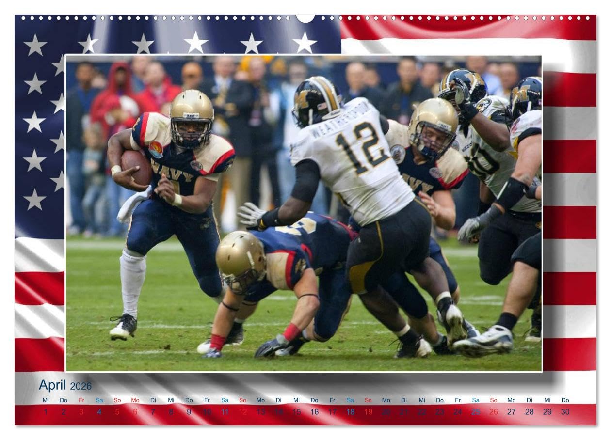American Football - Kickoff (hochwertiger Premium Wandkalender 2026 DIN A2 quer), Kunstdruck in Hochglanz: Aktionsreiche Szenen aus der Welt des American Football (CALVENDO Sport)