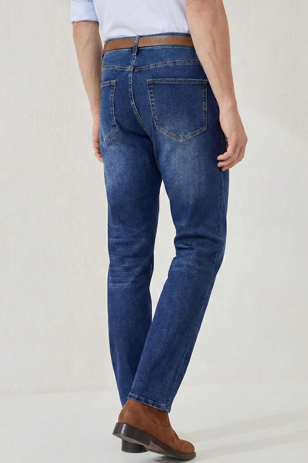 MZNBURAM Men's Slim Fit Stretch Jeans - Casual Taper Denim Pants for Everyday Work and Daily Wear, All Season Comfort image 4