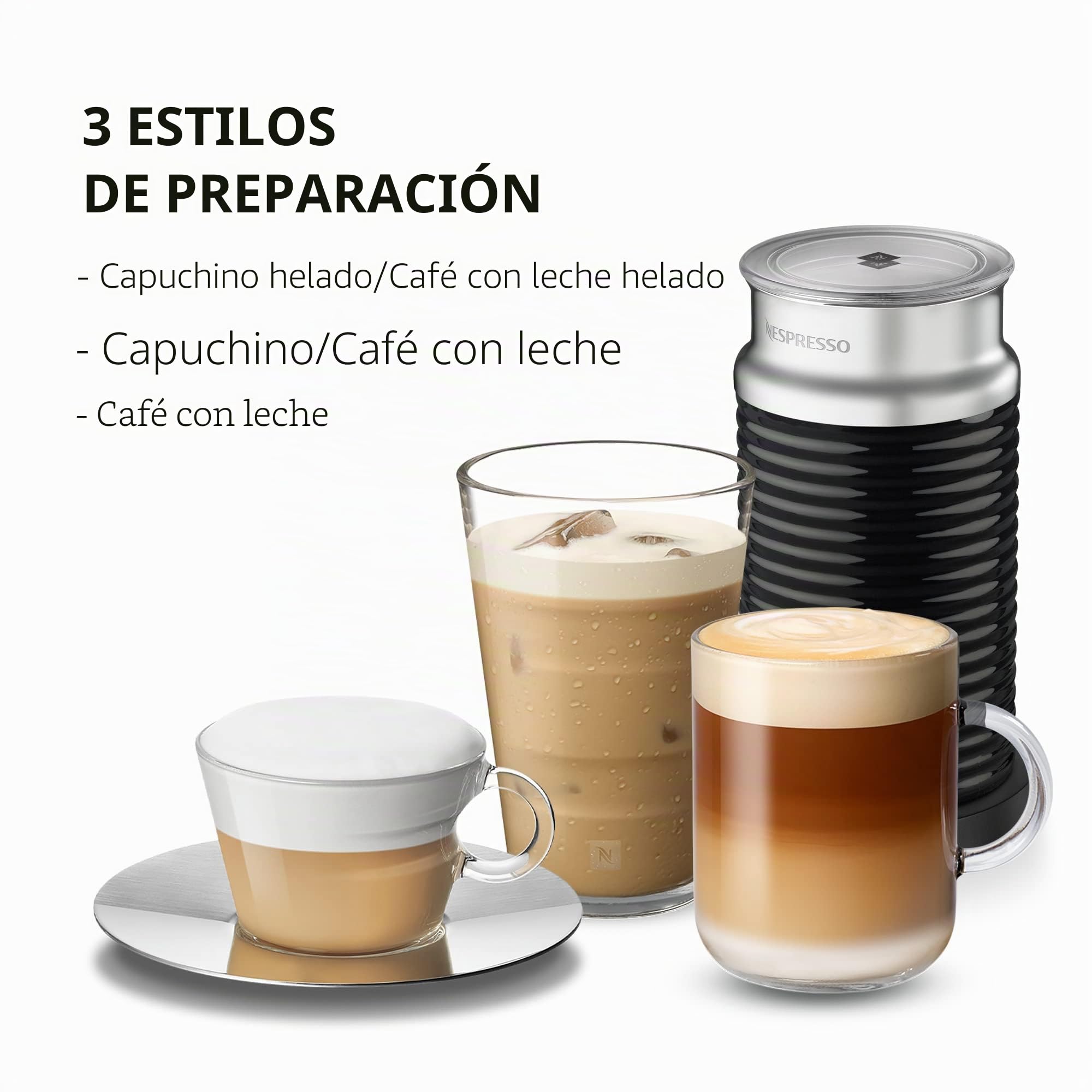 Nespresso Aeroccino3 - Espumador de leche, talla única, color negro