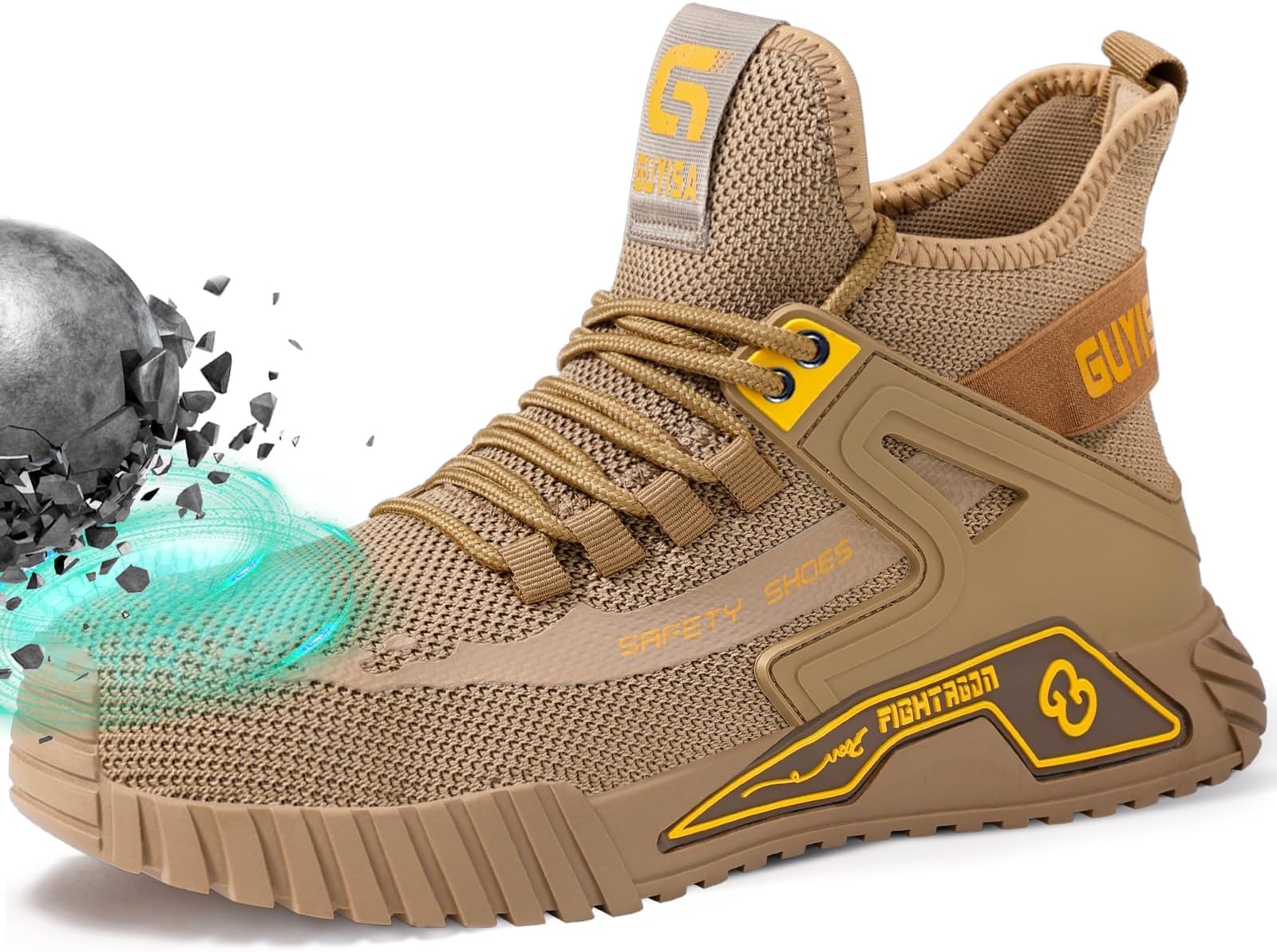 Steel Toe Shoes for Men Work Safety Shoes Industrial Construction Shoes Mid Cut Industrial Boot Work Sneakers Comfortable Lightweight Safety Shoes for Work