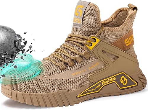 Steel Toe Shoes for Men Work Safety Industrial Protective Men’s Work Shoes for Construction Comfortable Lightweight Warehouse Factory - (size: 7.5 Wide)