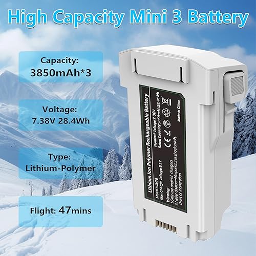 Miniatura 2 de Homesuit Batería Mini 3 Pro de 3850 mAh 3 unidades y cargador de batería bidireccional Mini 3 Pro, compatible con DJI Mini 3Mini 3 Pro - 47 minutos