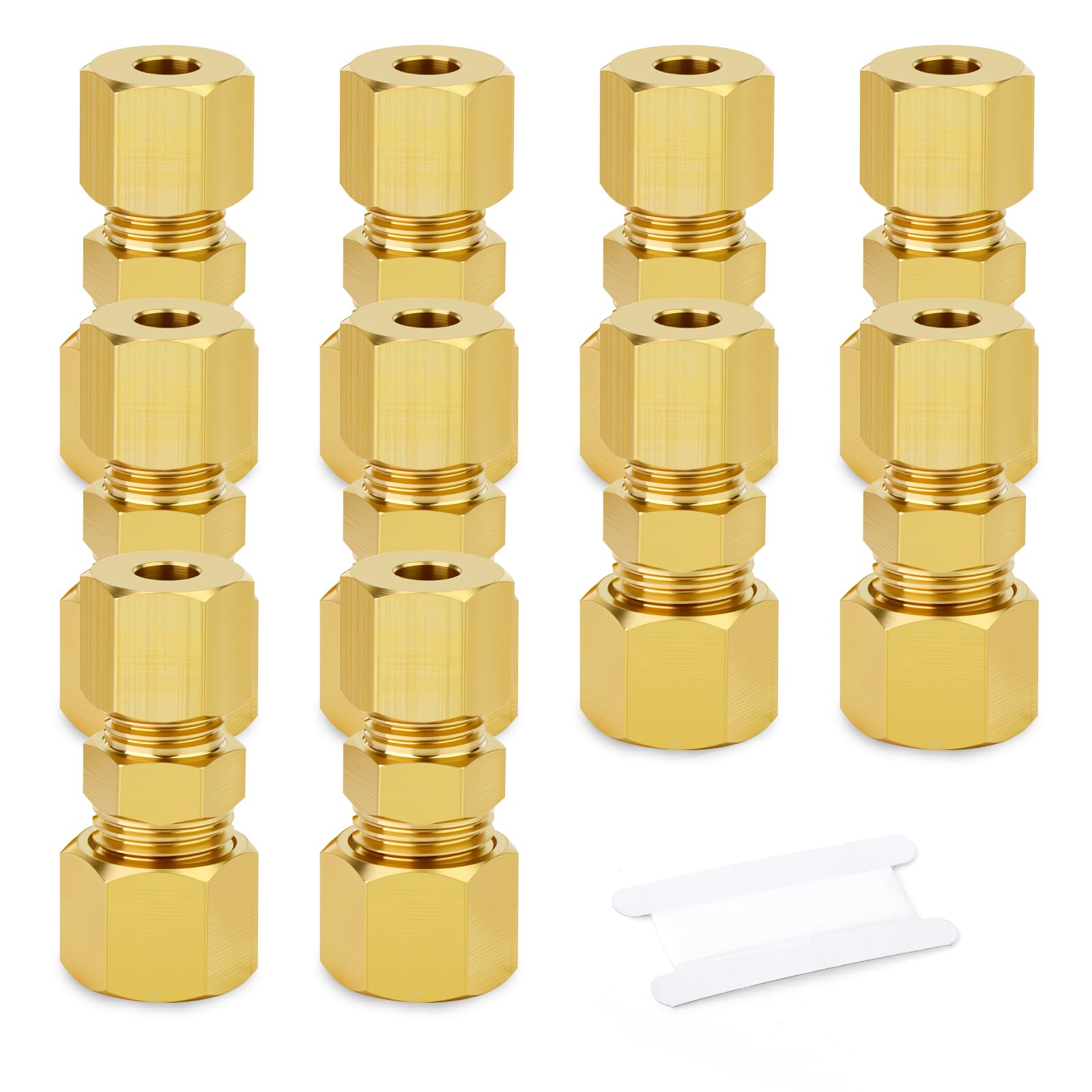 Conector de compresión de latón GASHER GO-393 de alta resistencia mecánica para tubo 6x8mm