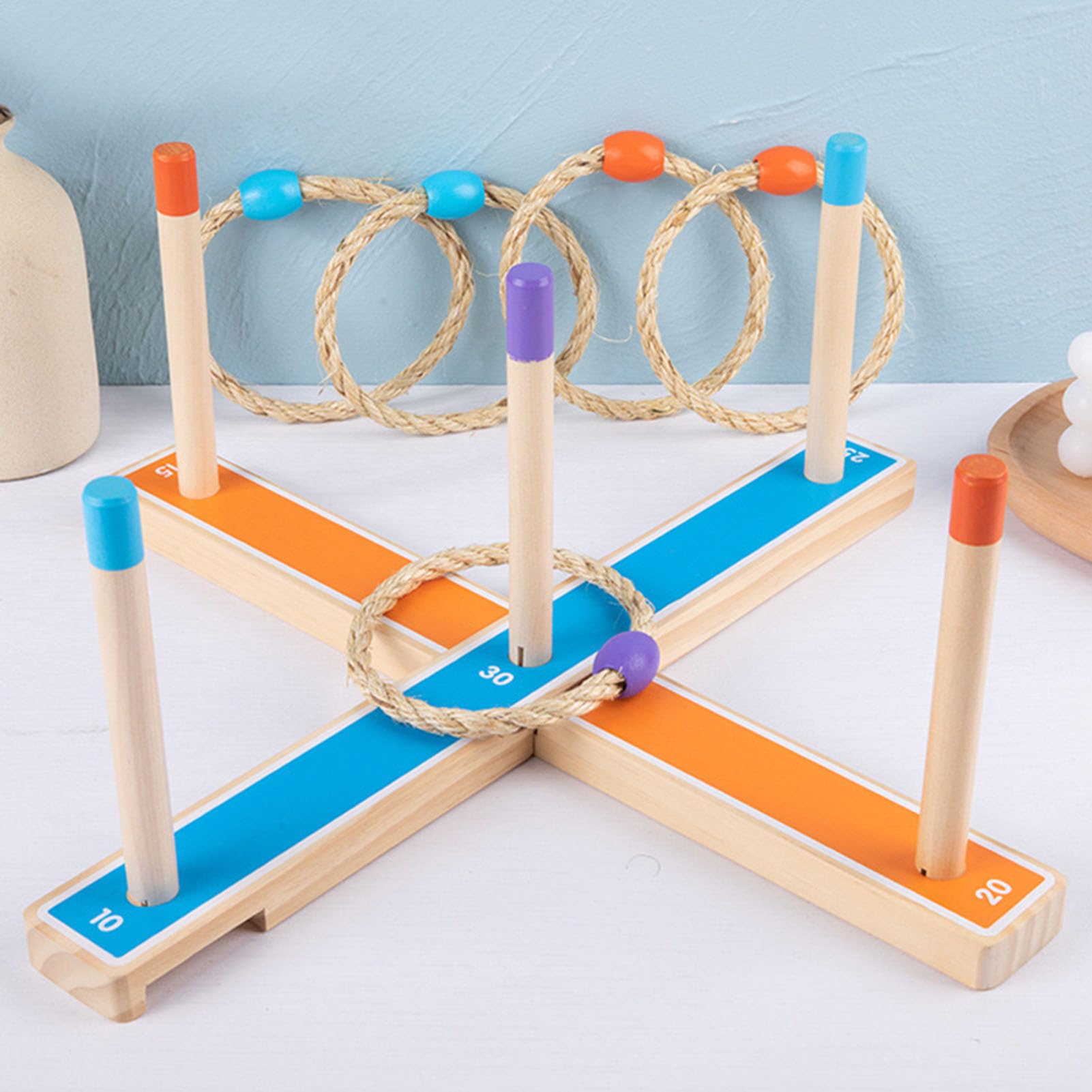 Holz-Ringwurfspiel-Set, interaktives Familienspielzeug für Partys | Wurfring-Spiel, Gartenparty-Spiel, Indoor- und Outdoor-Spiel