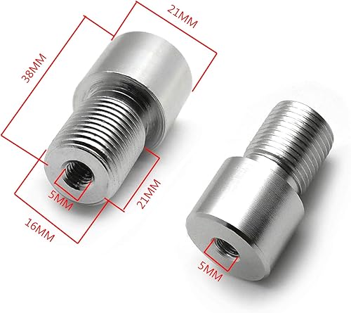Miniatura 2 de HTTMT - Adaptador de espejo de extremo de barra M6 hembra en el sentido de las agujas del reloj compatible con FZ 07 09 XSR900 SMAX [P/N: MT325-003