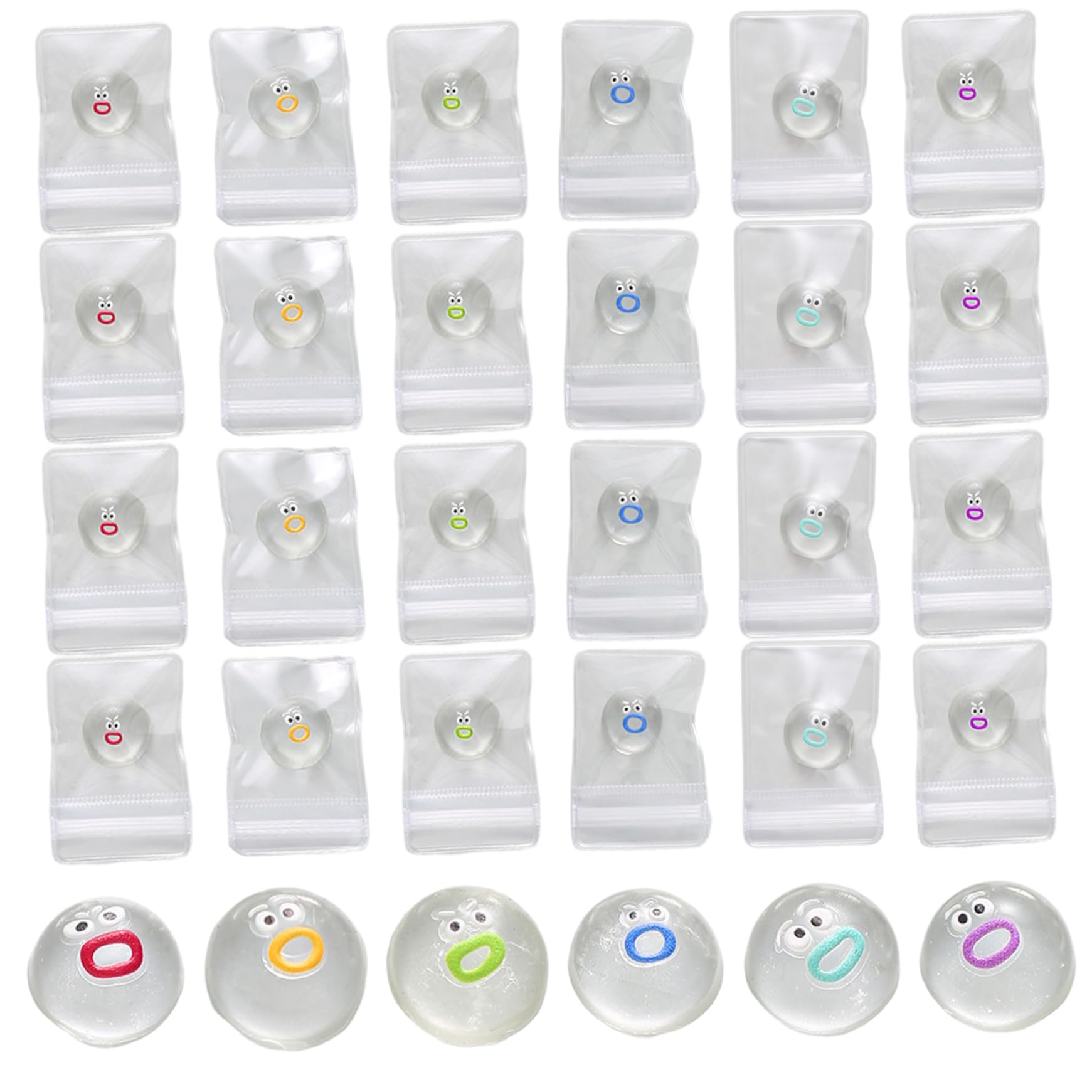 Mini Stress Toys 24 Packs Soft Squeeze Toys with Funny Faces Sensory Fidget for Anxiety Relief