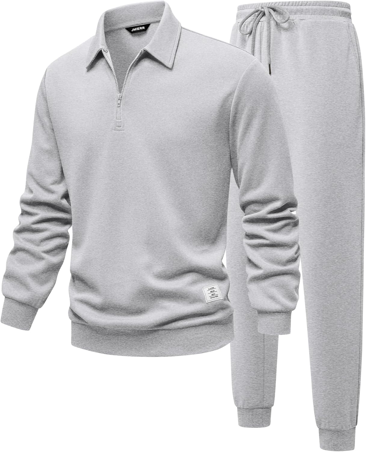 JMIERR Men's Track Suits 2 Piece Outfits Quarter Zipper Polo Shirt Tracksuit & Joggers Sweatpants Sweatsuit Sets