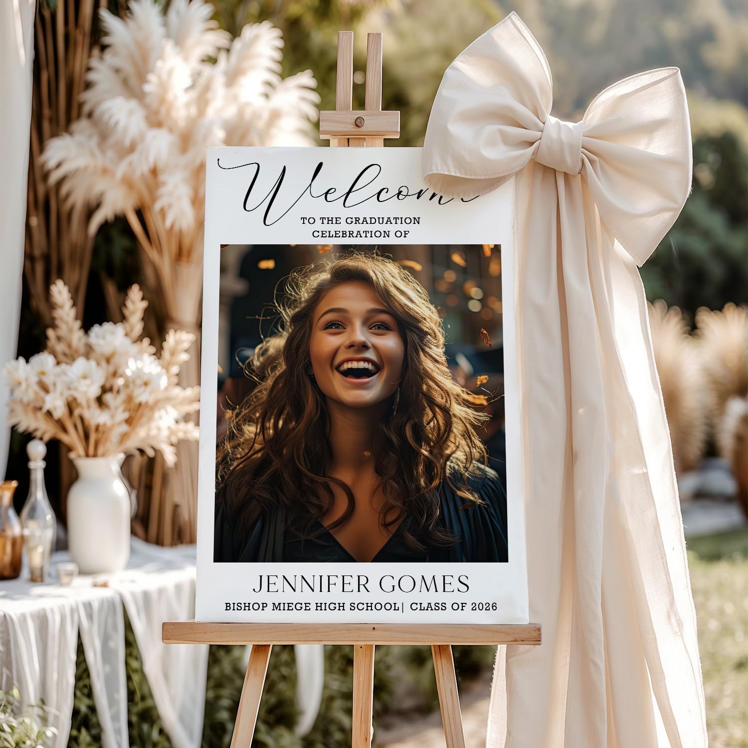 Minimalist Graduation Welcome Sign, Graduation Welcome Sign With Photo 2026, Graduation Party Welcome, Grad Sign, Grad Party Sign, class of 2026 decorations, Graduate Decorations