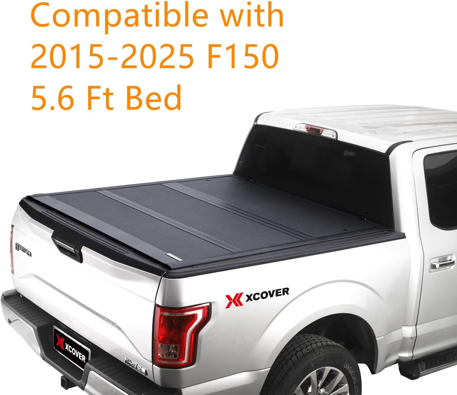 Xcover Low Profile Hard Folding Truck Bed Tonneau Cover, Compatible with 2015-2025 F150 Pickup 5.6 Ft Bed - Image 2