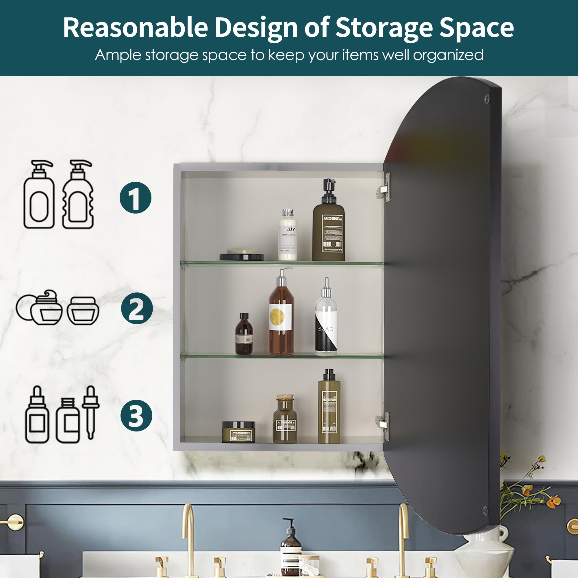 Amazon.com: Movo 22 inch x 31 inch Oval Medicine Cabinet with  